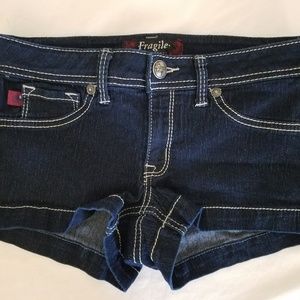 Fragile Blue Jean's Dark Denim Shorts